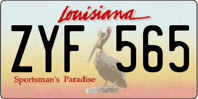 LA license plate ZYF565