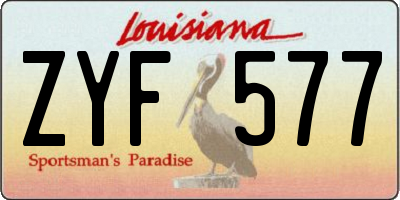 LA license plate ZYF577