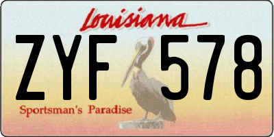 LA license plate ZYF578