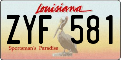 LA license plate ZYF581