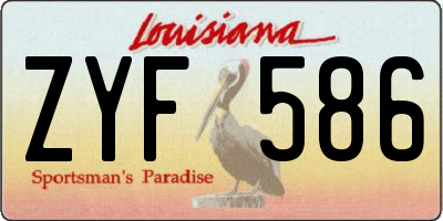LA license plate ZYF586