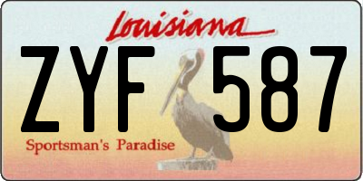 LA license plate ZYF587