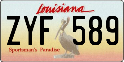 LA license plate ZYF589