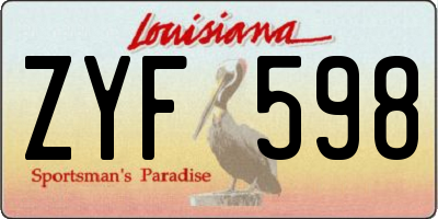 LA license plate ZYF598