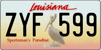 LA license plate ZYF599
