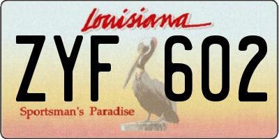 LA license plate ZYF602
