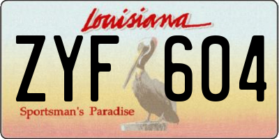 LA license plate ZYF604