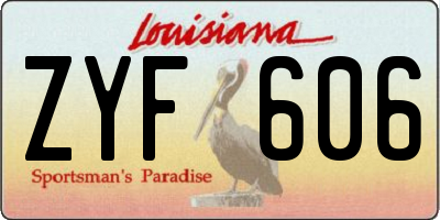 LA license plate ZYF606