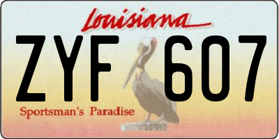 LA license plate ZYF607