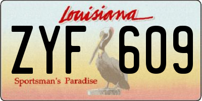 LA license plate ZYF609