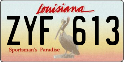 LA license plate ZYF613