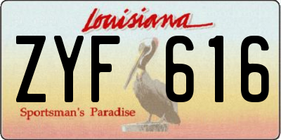 LA license plate ZYF616
