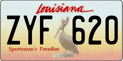 LA license plate ZYF620