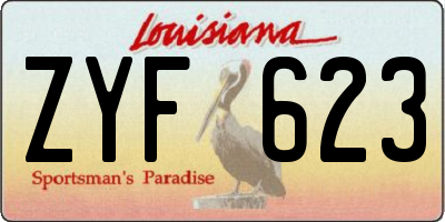 LA license plate ZYF623