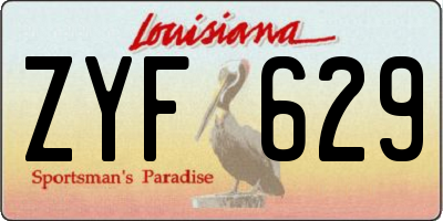 LA license plate ZYF629