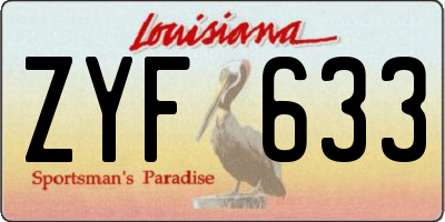 LA license plate ZYF633