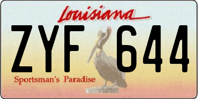 LA license plate ZYF644