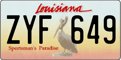 LA license plate ZYF649