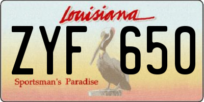 LA license plate ZYF650