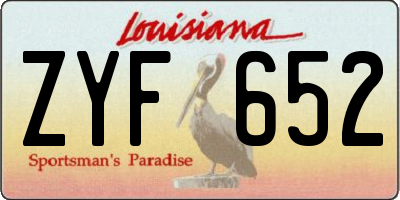 LA license plate ZYF652