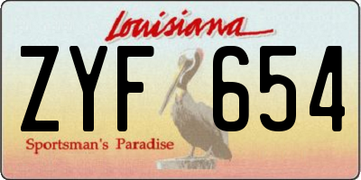 LA license plate ZYF654