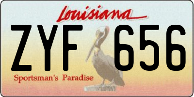 LA license plate ZYF656