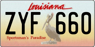 LA license plate ZYF660