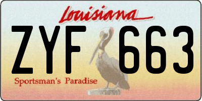 LA license plate ZYF663