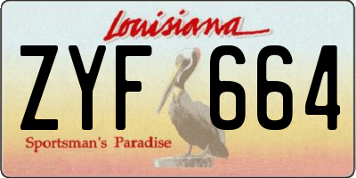 LA license plate ZYF664