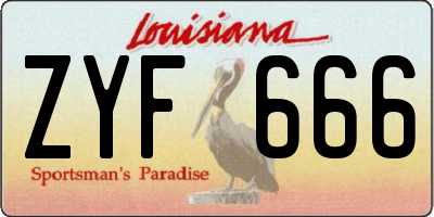 LA license plate ZYF666