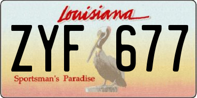 LA license plate ZYF677