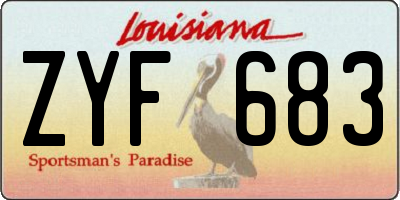 LA license plate ZYF683
