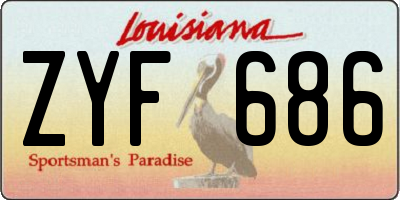 LA license plate ZYF686