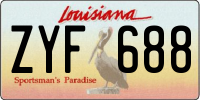 LA license plate ZYF688