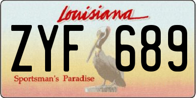 LA license plate ZYF689