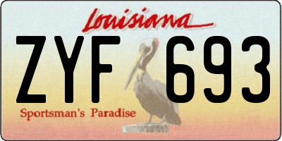 LA license plate ZYF693