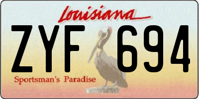 LA license plate ZYF694