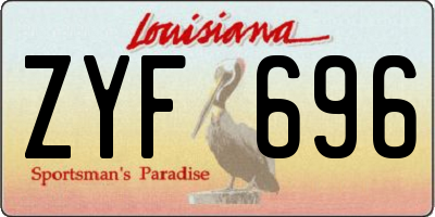 LA license plate ZYF696