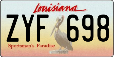 LA license plate ZYF698