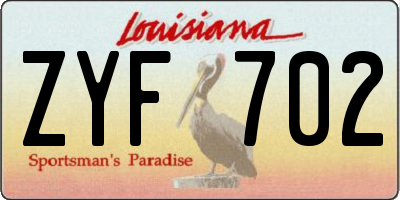 LA license plate ZYF702