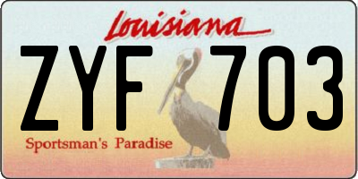 LA license plate ZYF703