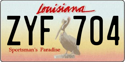 LA license plate ZYF704