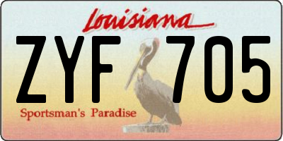 LA license plate ZYF705
