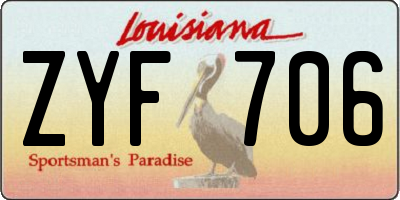 LA license plate ZYF706