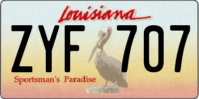 LA license plate ZYF707