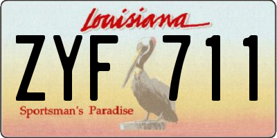 LA license plate ZYF711