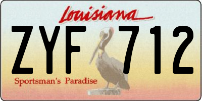 LA license plate ZYF712