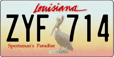 LA license plate ZYF714