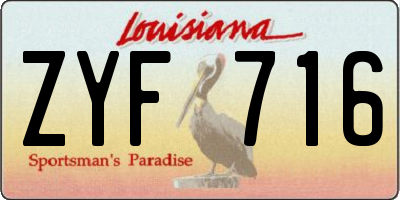 LA license plate ZYF716