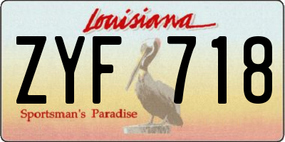 LA license plate ZYF718